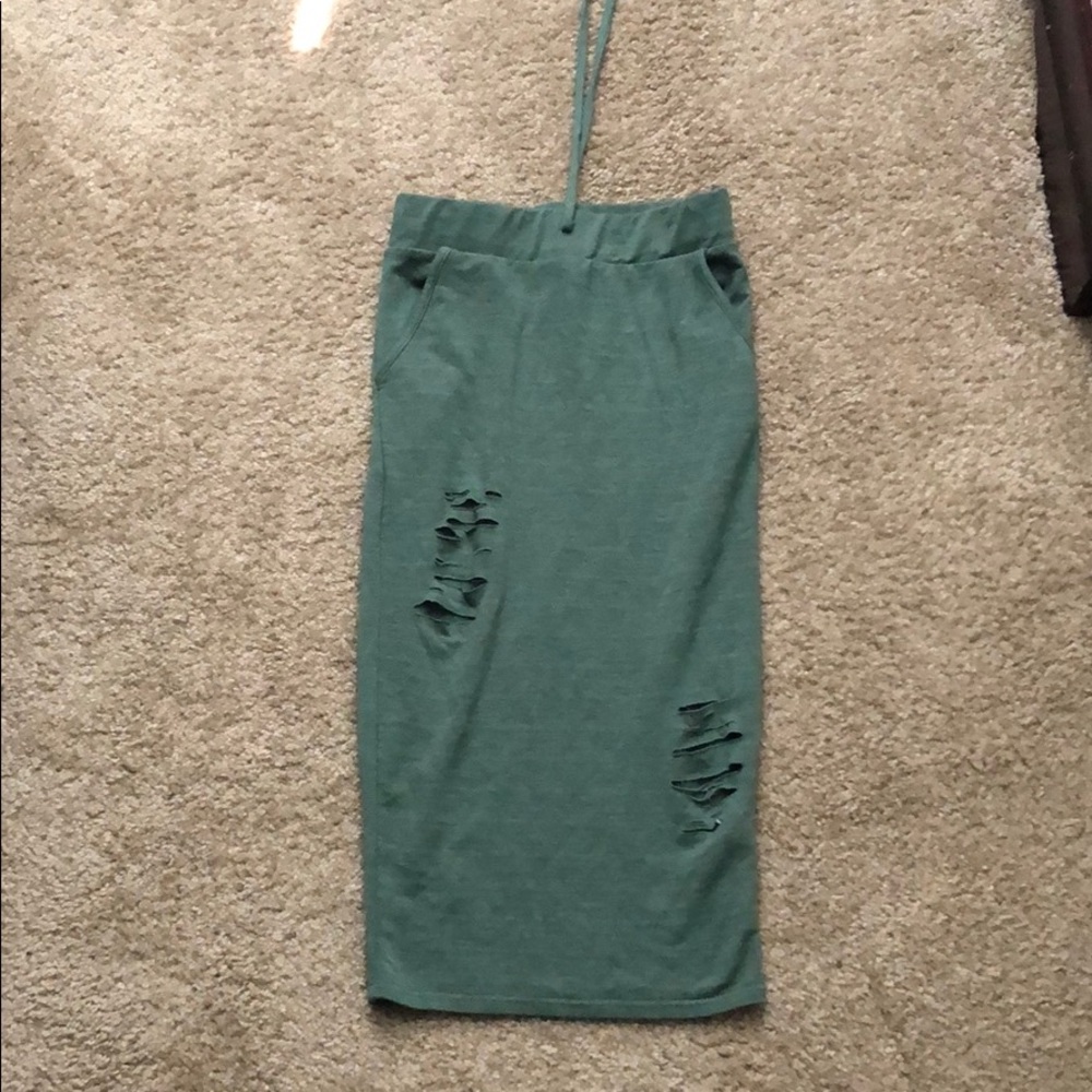 Distressed skirt